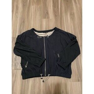 Athleta Chill Bomber Jacket Women's XL Navy Blue Athletic Activewear EUC